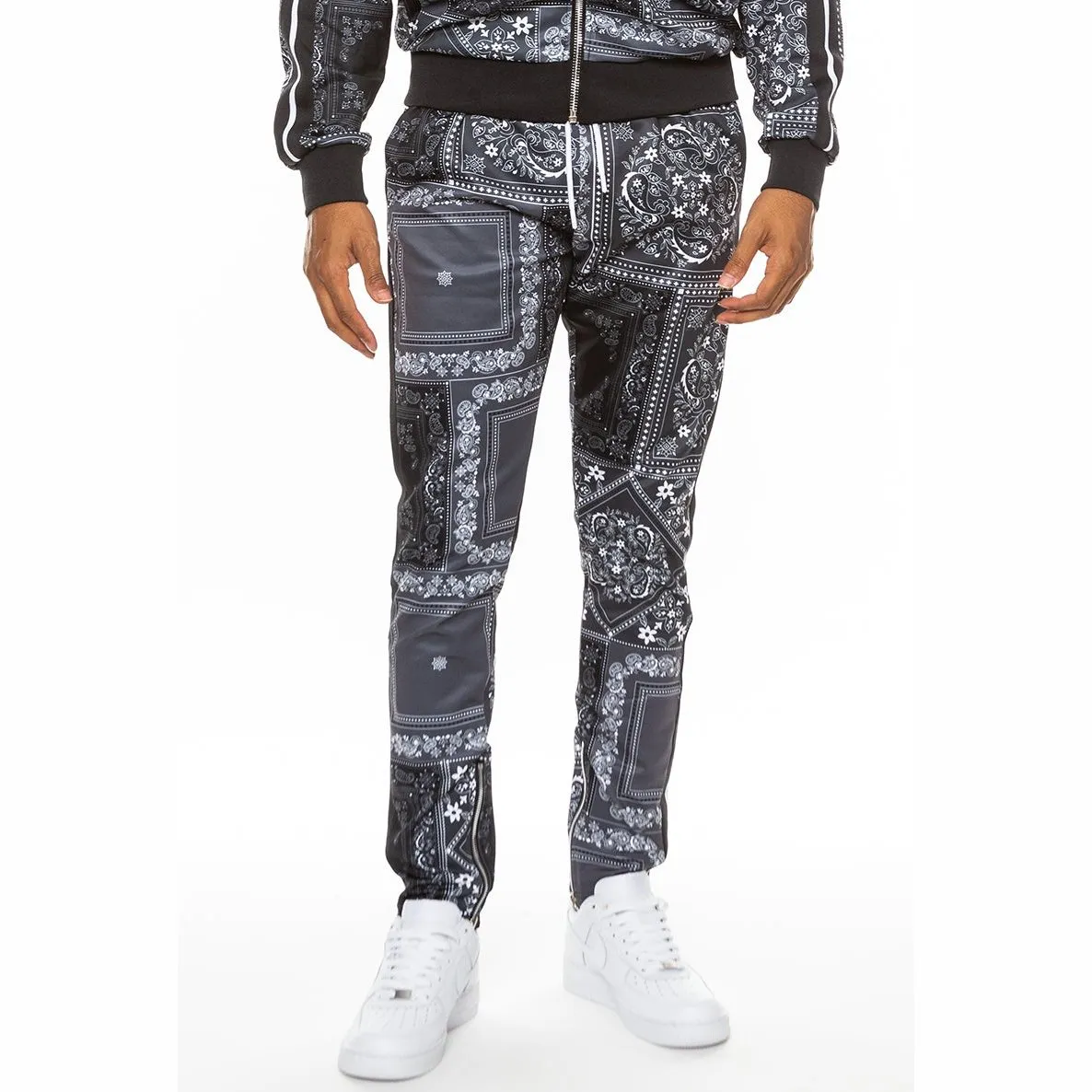 Black Paisley Print Pants