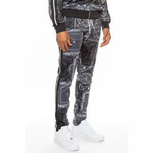 Black Paisley Print Pants