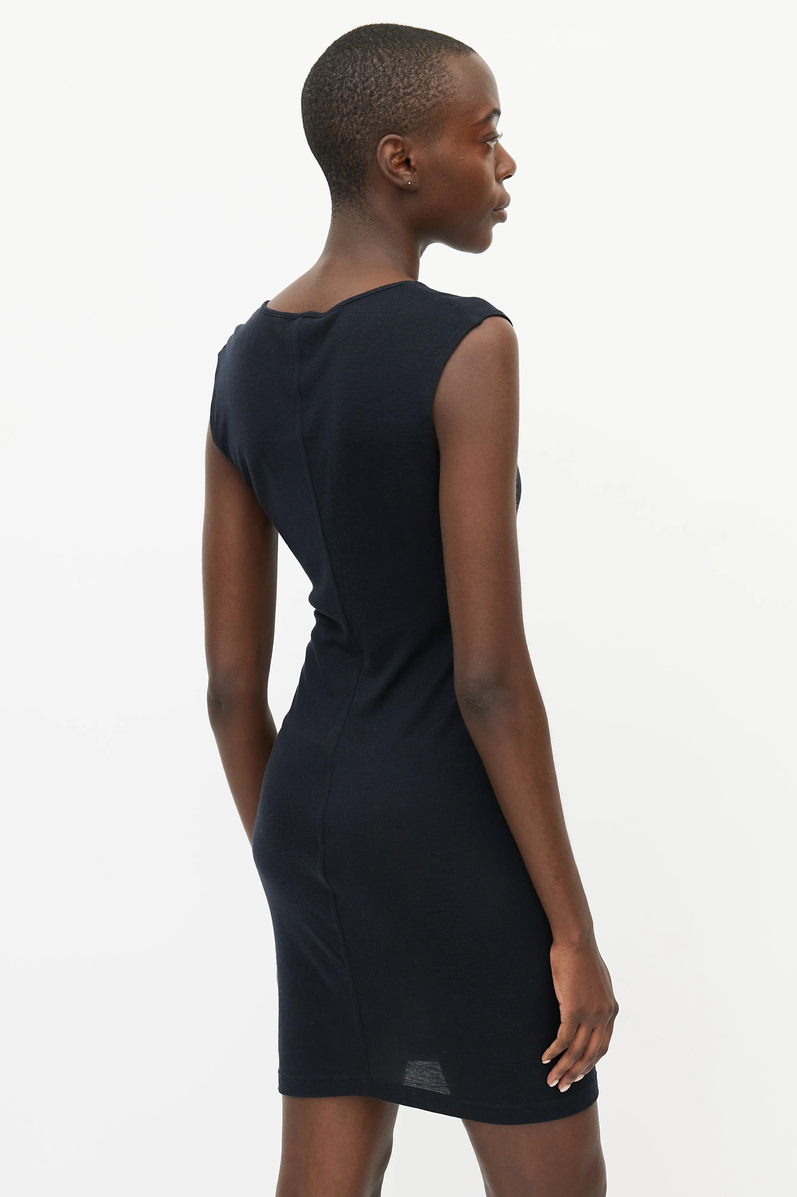 Black Ribbed Tank Dress