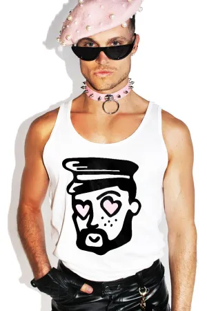 Man In Love Racerback Tank-White