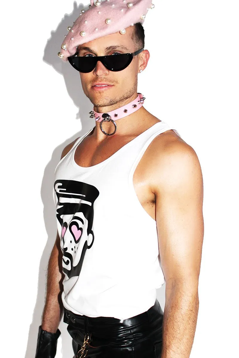Man In Love Racerback Tank-White