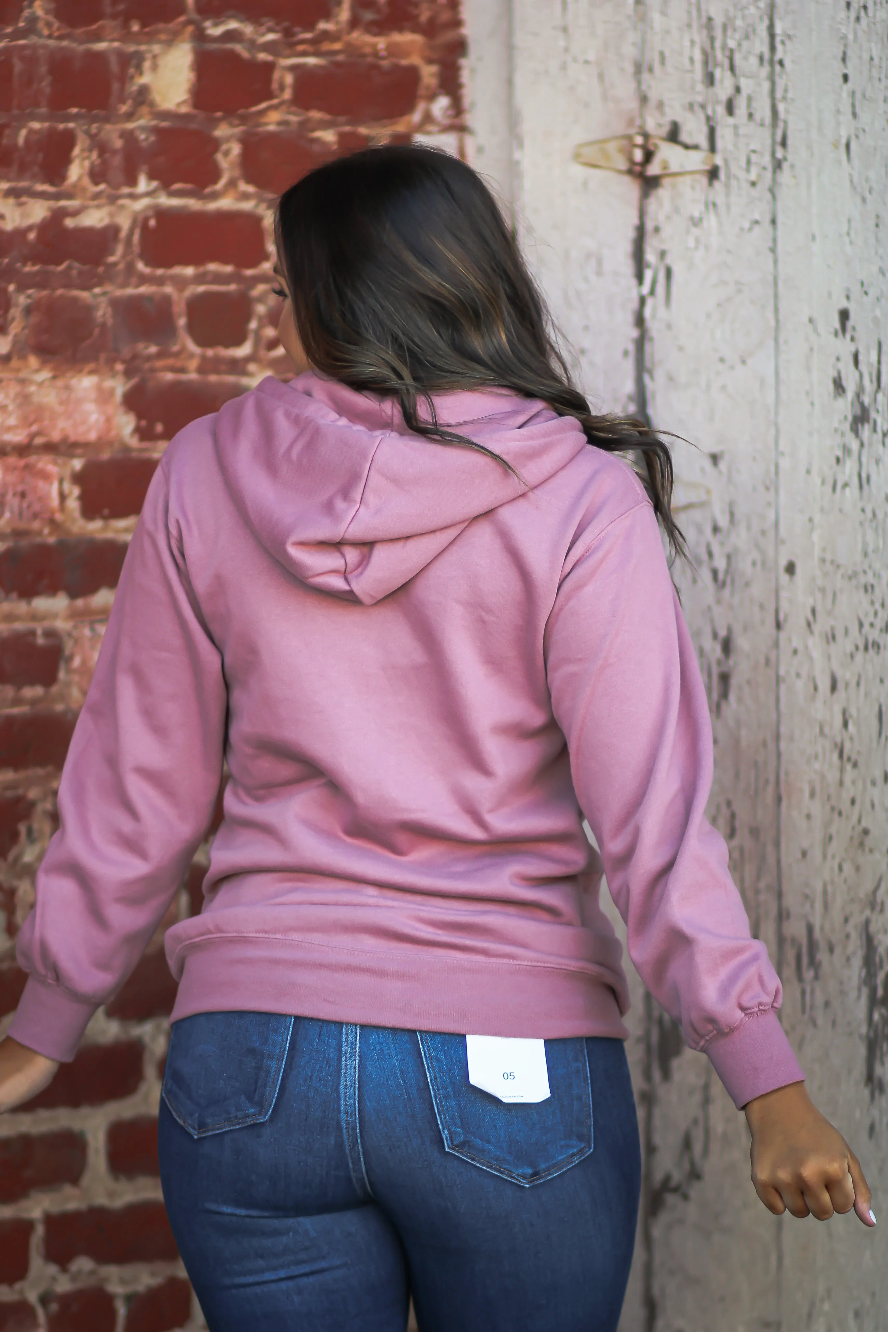 Mauve Zip Up Hooded Tunic