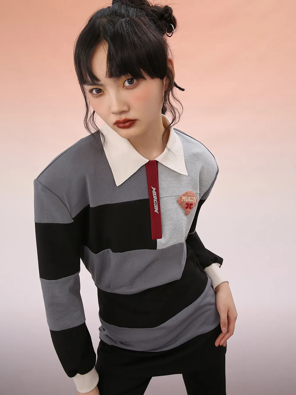 MUKZIN Black Striped Loose Fit Athletic Dress