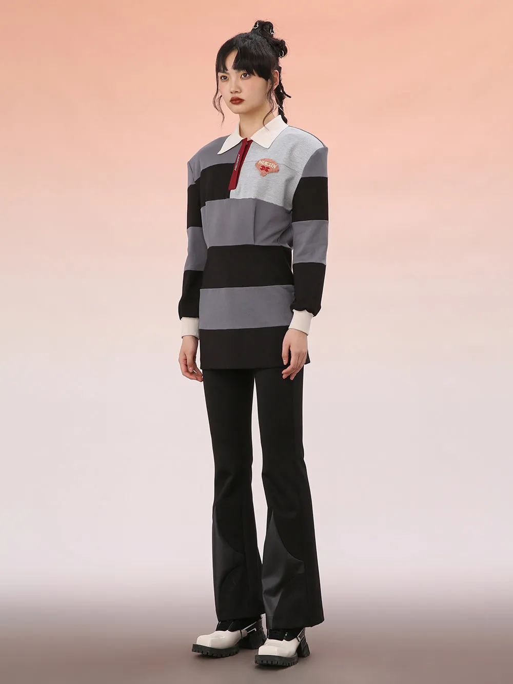 MUKZIN Black Striped Loose Fit Athletic Dress