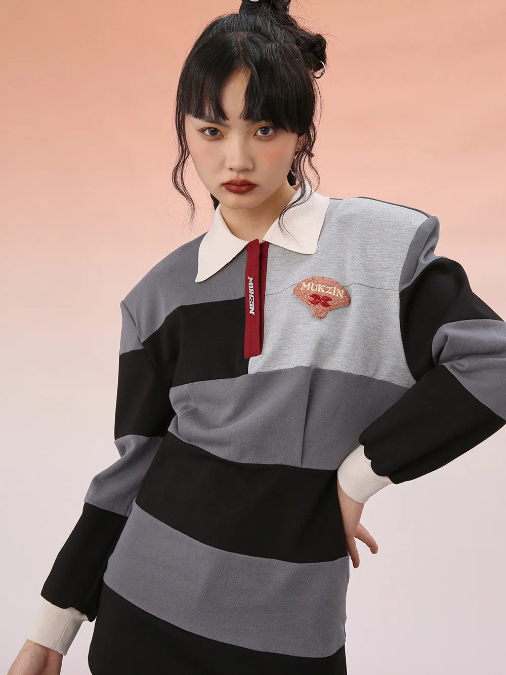 MUKZIN Black Striped Loose Fit Athletic Dress