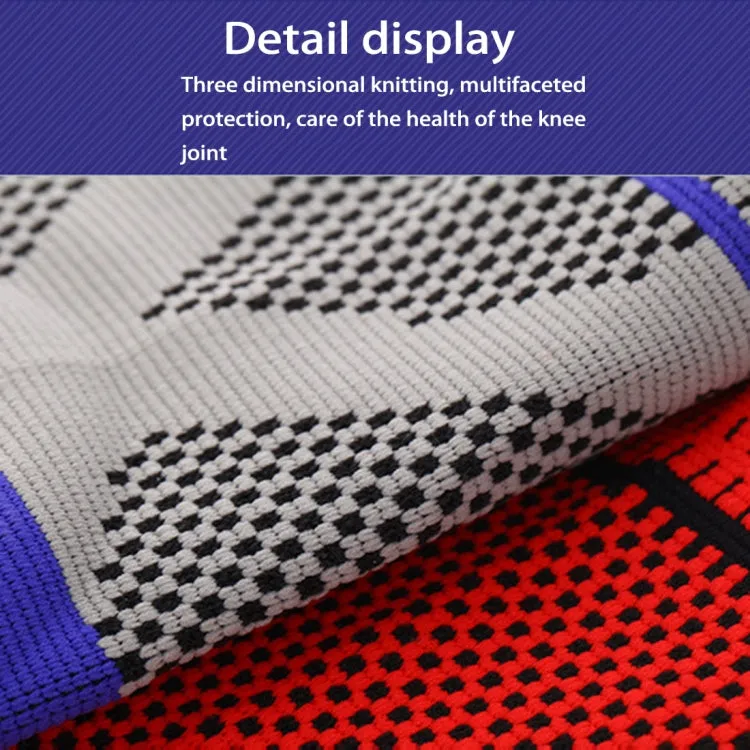 Outdoor Fitness Mountaineering Knit Protection Silicone Anti - collision Spring Support Sports Knee Protector, Size: XL (Red)