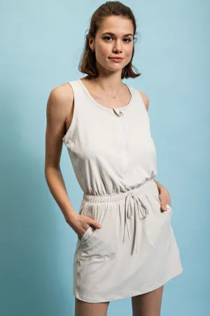 Pearl Half Zip Sleeveless Athletic Dress