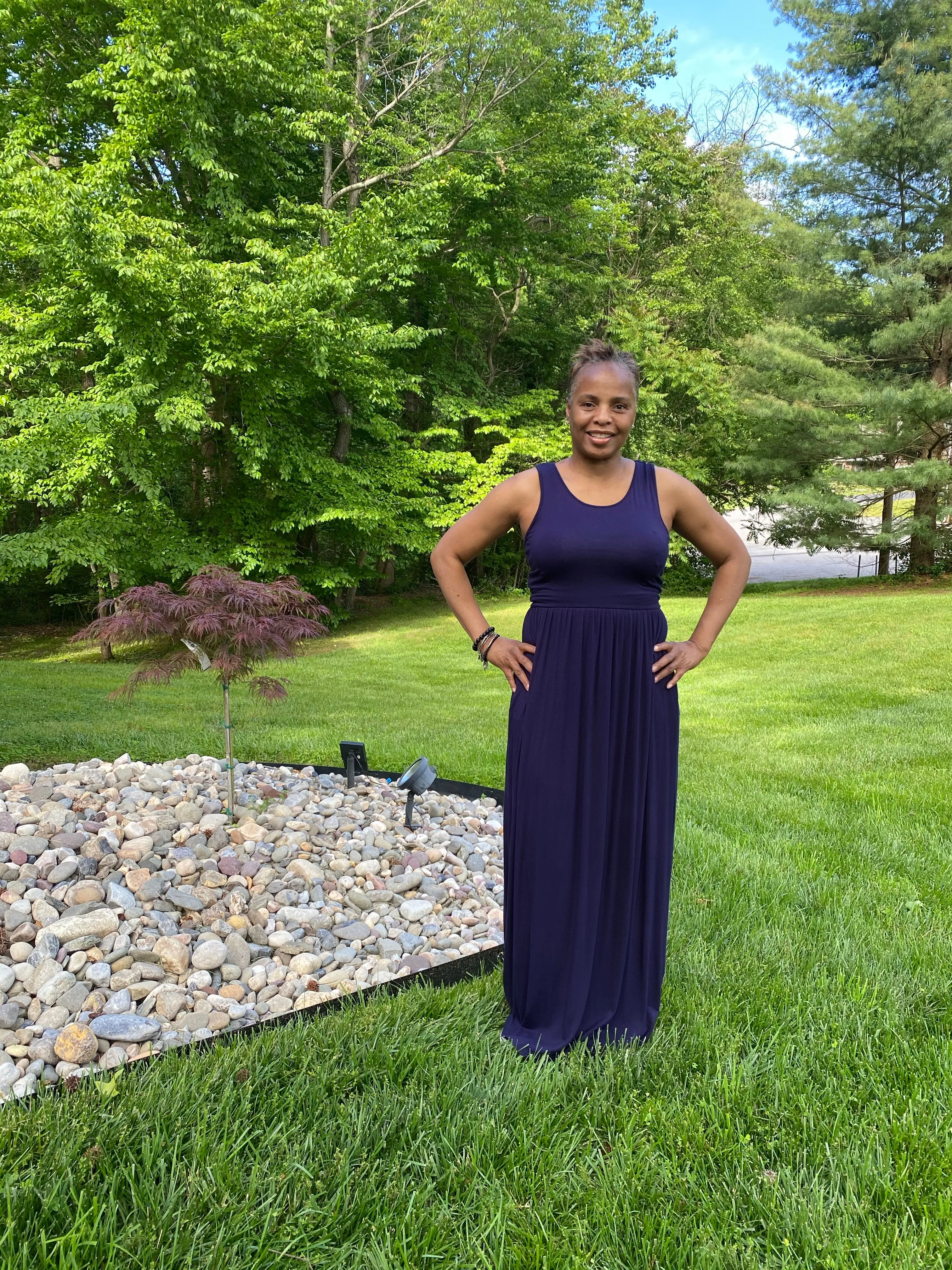 Pleated Waist Tank Maxi Dress