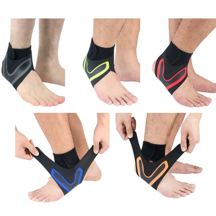 Sports Compression Anti-Sprain Ankle Guard Outdoor Basketball Football Climbing Protective Gear, Specification: XL, Left Foot (Black Green)