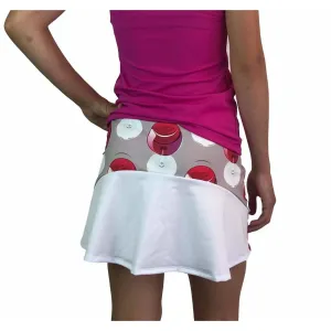 Wine Print Athletic Flutter Golf, Running, Tennis Skort w/ pockets- Golf Skirt