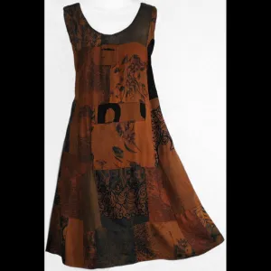 Zoey's Brown Patchwork Dress